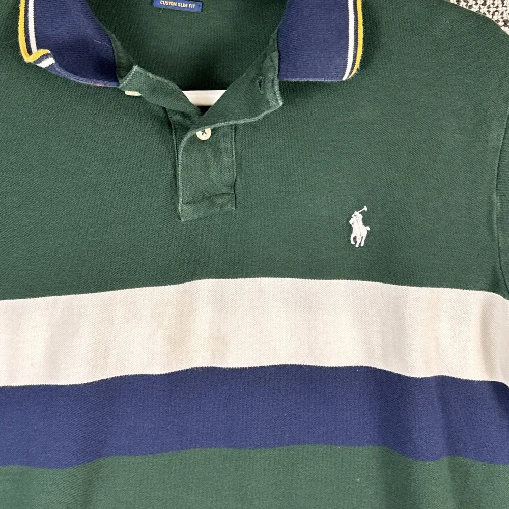 Polo Ralph Lauren Shirt Mens XL Custom‎ Slim Fit Short Sleeve Polo Rugby Green